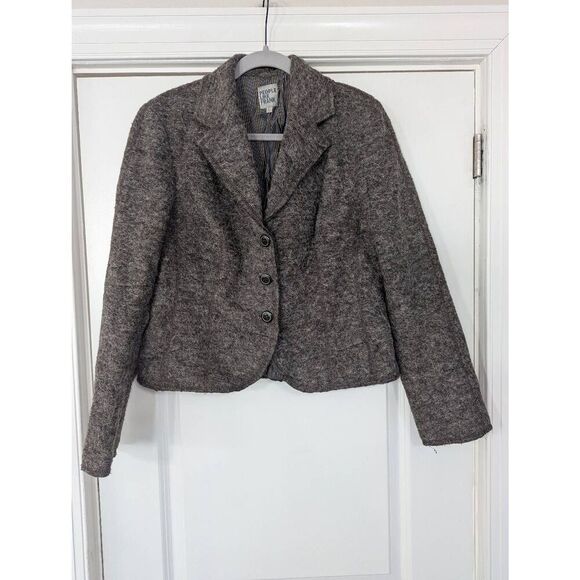 People Like Frank Blazer women's size Large brown alpaca wool blend career - Picture 1 of 6